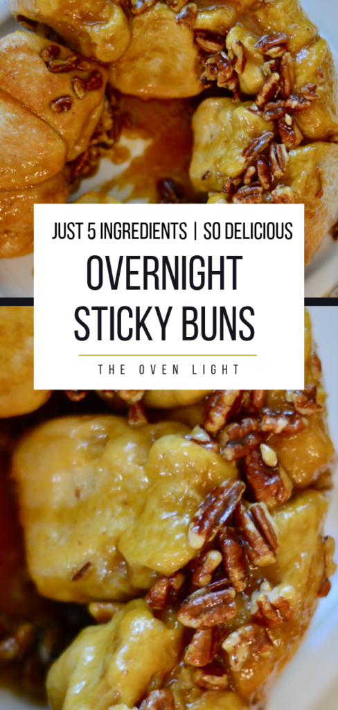 Overnight Sticky Buns with just 5 ingredients | Super simple and crazy delicious. Perfect for a special morning like Christmas. #overnight #breakfast #stickybuns #monkeybread #pecans