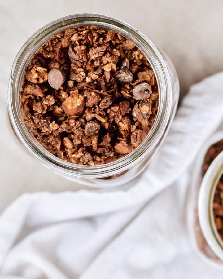 Raspberry Parfait with chocolate granola | simple everyday breakfast