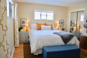 Master bedroom ready for Airbnb rental for families to go on a paid vacation.