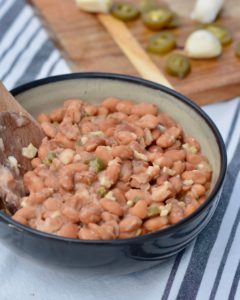 Jalapeno Garlic Pinto Beans - Amazing side dish for any Mexican meal