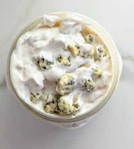 The BEST homemade Blue Cheese Dressing and Dip. A secret ingredient sets it apart from the rest and takes this blue cheese dressing to a whole other level! Perfect for dipping chips, fries, or on top of salad.