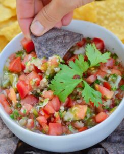 The BEST Pico de Gallo recipe made with all the classic ingredients with the most amazing secret ingredient—pickled serrano peppers.