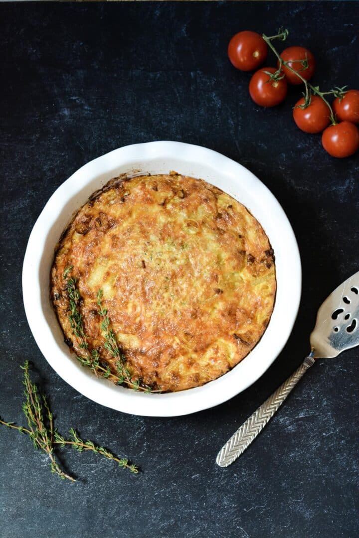 Crustless Quiche with Gruyere and Caramelized Onions