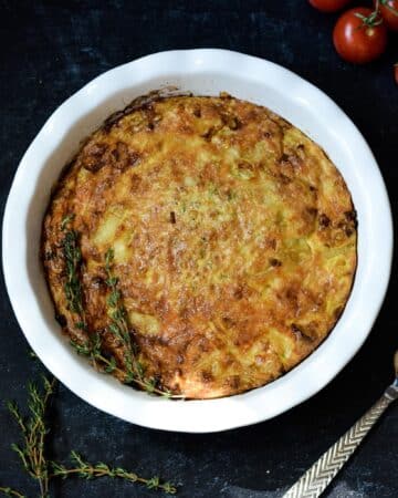 Crustless Quiche with Gruyere and Caramelized Onions