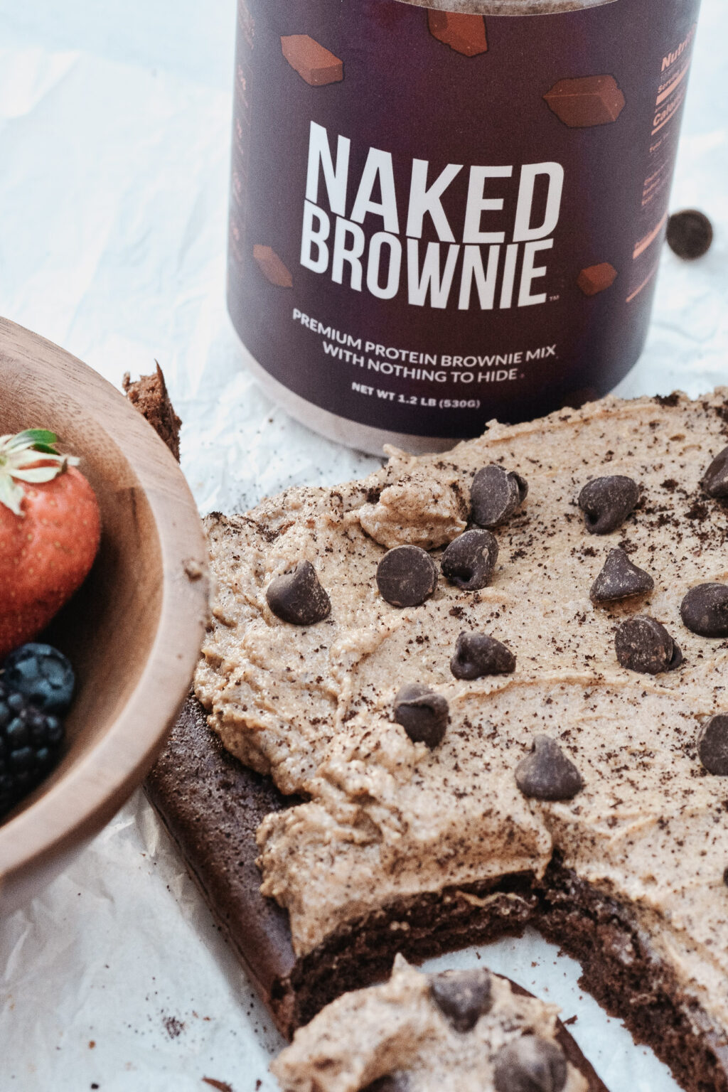 Naked Protein Brownies And Coffee Frosting